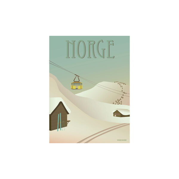 Norge Sn&oslash;en plakat, 40x30 cm, ViSSEVASSE