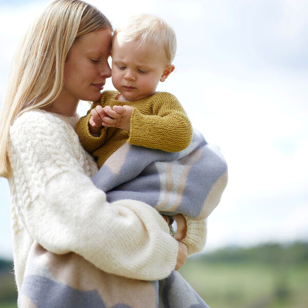 Fugl Og Fisk Halvpledd, Grey/Beige, R&oslash;ros Tweed