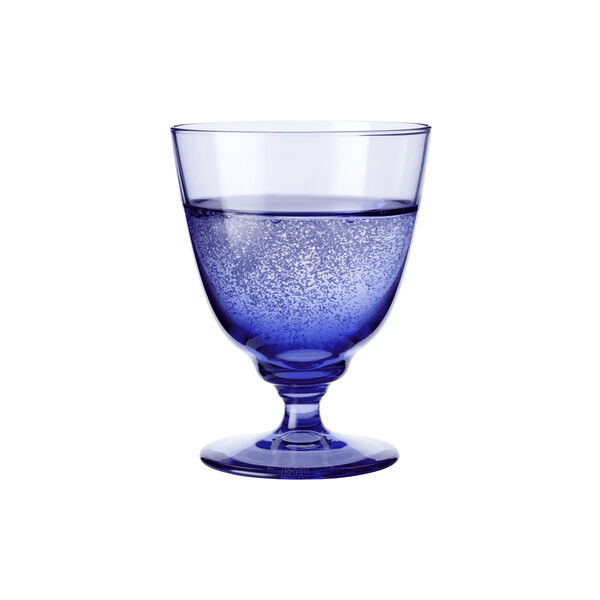 Flow glass med stett, m&oslash;rk bl&aring;, Holmegaard