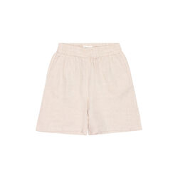 POSEY wide mid-rise linen shorts - GOTS/Vegan, yarndyed - light feather gray, KnowledgeCotton Apparel 