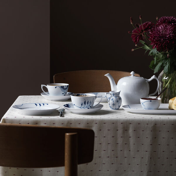 Musselmalt Riflet fl&oslash;tekanne, Royal Copenhagen