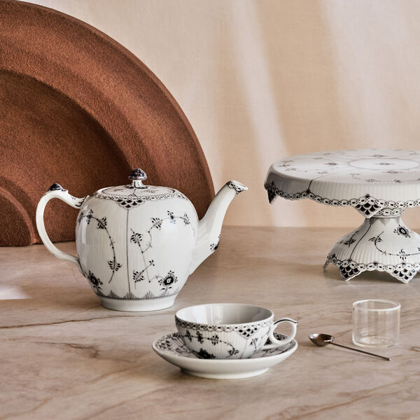 Sort Musselmalt Halvblonde tekanne 1 L, Royal Copenhagen