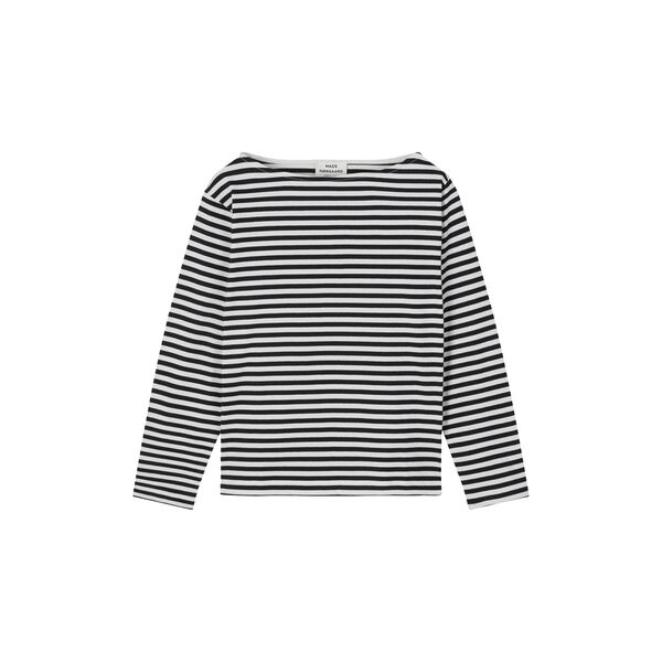 Soft Single Silke Tee LS, black/snow white, Mads N&oslash;rgaard