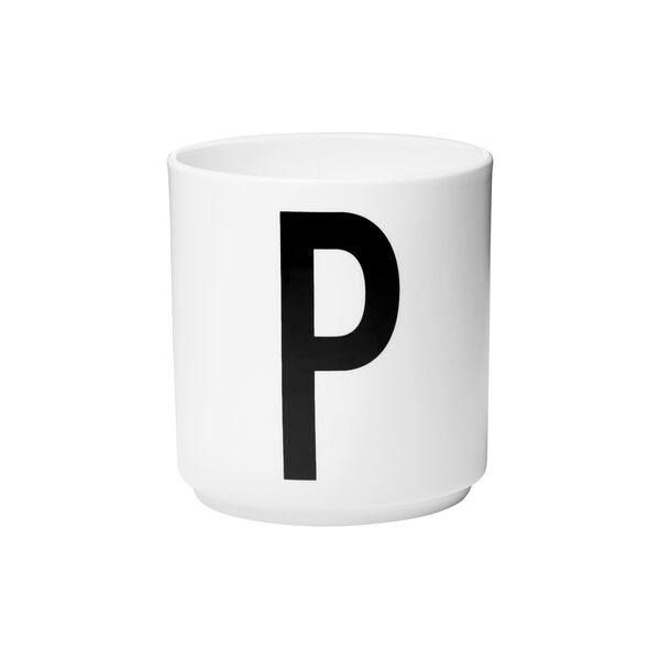 Arne Jacobsen porselenskopp, P, Design Letters