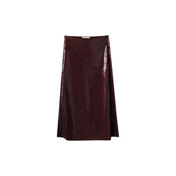 Bias Cut Sequin skirt, dark burgundy, FWSS