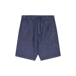 FIG loose Linen shorts - GOTS/Vegan, yarndyed - total eclipse, KnowledgeCotton Apparel 