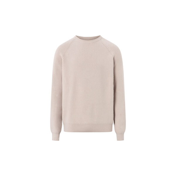 O-neck merino wool rib knit, kelp, KnowledgeCotton Apparel 